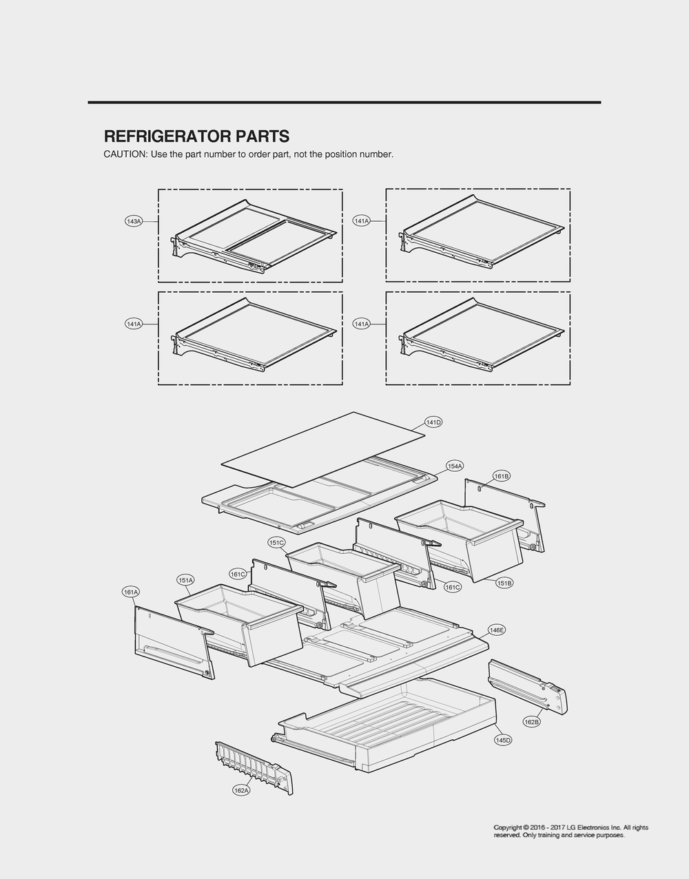 Refrigerator Parts Diagram and Parts List for GR-X248LKZM ASBCNA1 LG Refrigerator