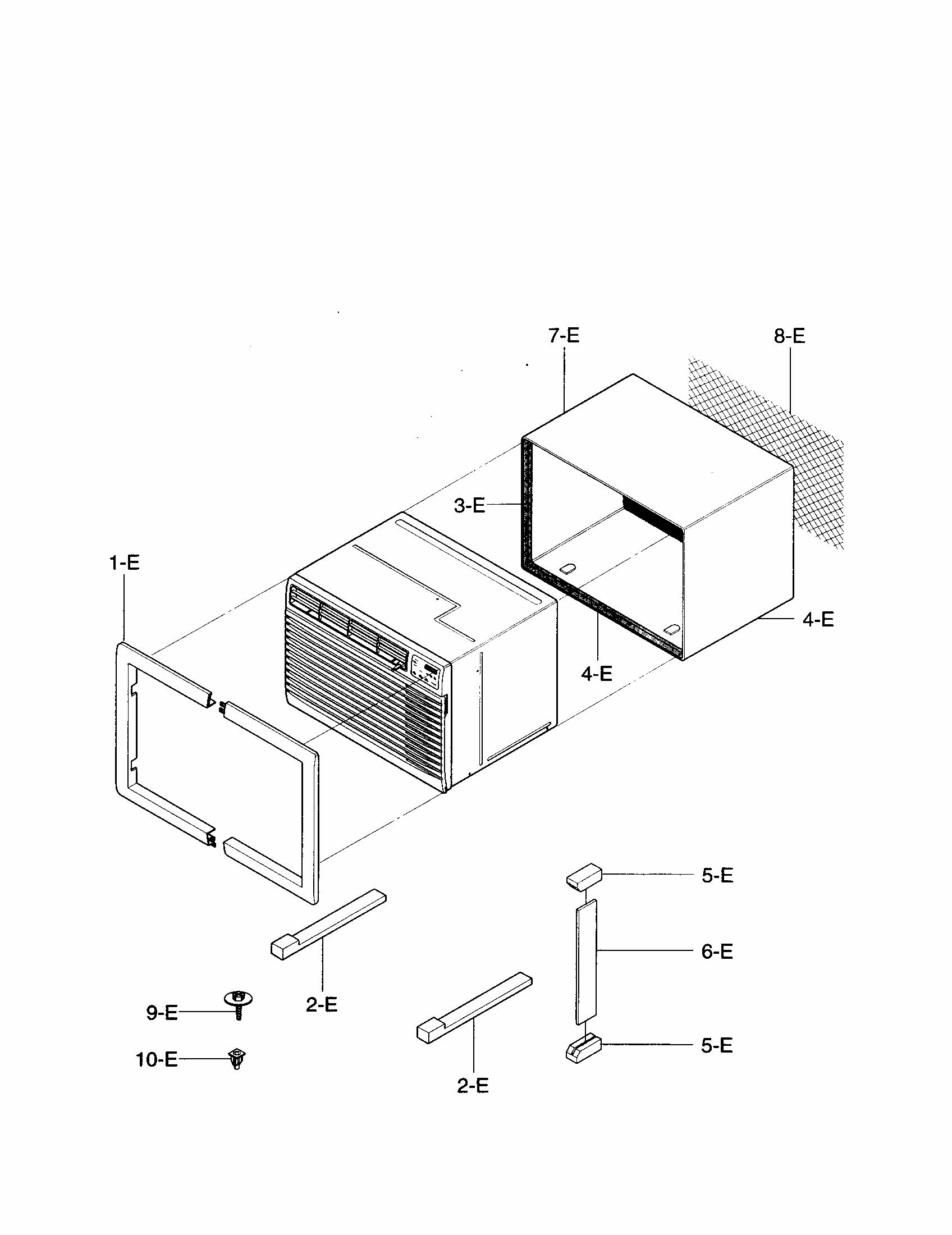 Installation Kit Assembly Diagram and Parts List for 58074103300  Kenmore Air Conditioner