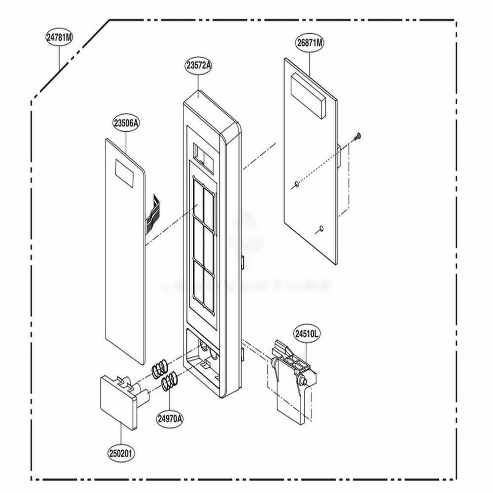 Control Panel Parts Diagram and Parts List for MS2042DB CBKQLGF LG Wall Oven