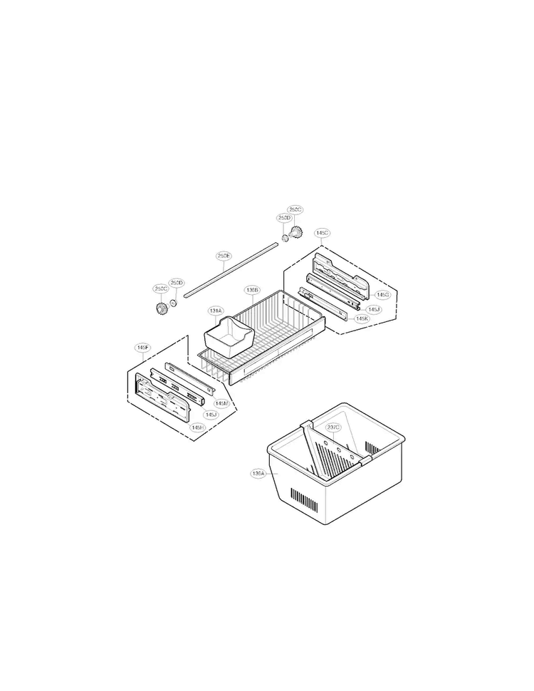 Freezer Parts Diagram and Parts List for LFX25976ST 00 LG Refrigerator