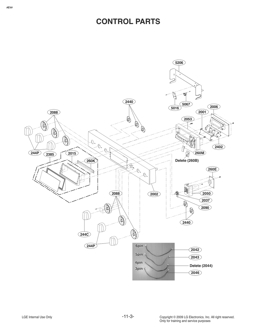Control Parts Diagram and Parts List for FH4767US ABDESTD LG Range