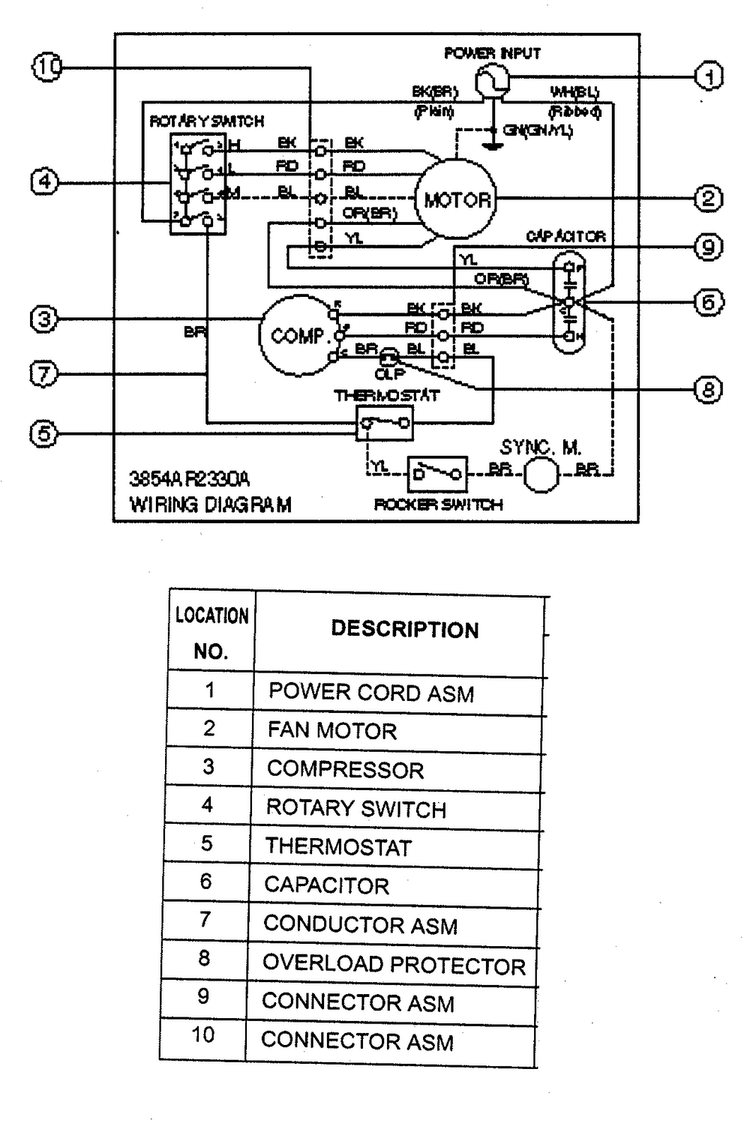 Wiring Diagram Diagram and Parts List for LWH0511ACR  LG Air Conditioner