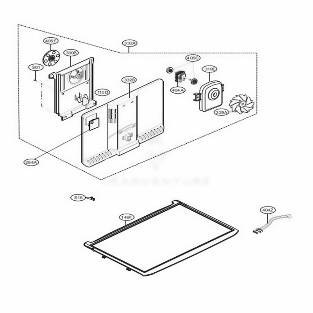 Freezer Parts Diagram and Parts List for 78032 ASWCSE2 LG Refrigerator