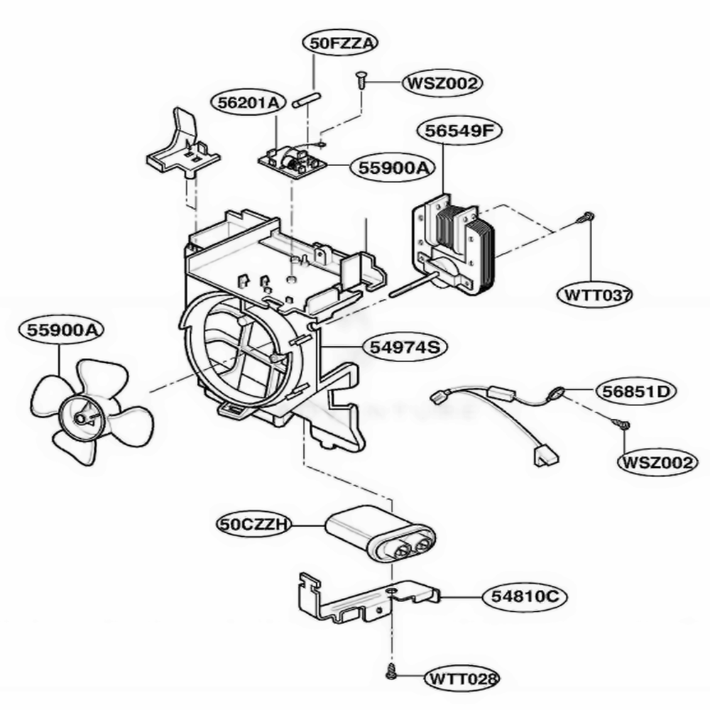 Suction Guide Parts Diagram and Parts List for YKCMS135GSS STEKAC LG Range