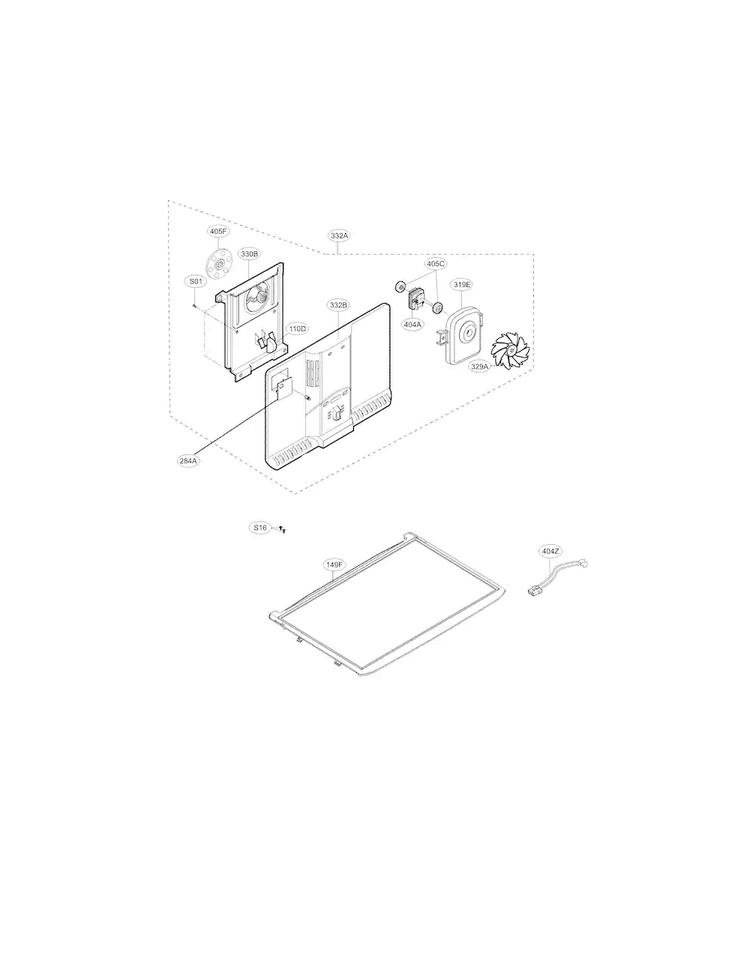 Freezer Parts Diagram and Parts List for LTCS24223S 00 LG Refrigerator