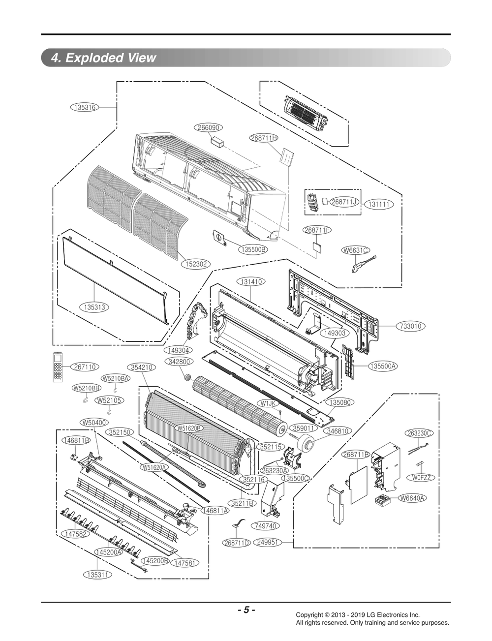 Diagram 1 Diagram and Parts List for AMNW09GDBR1 EMBAEUS LG Air Conditioner