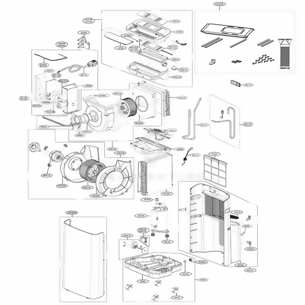 Main Diagram and Parts List for LP1311BXR ASVAOSH LG Air Conditioner
