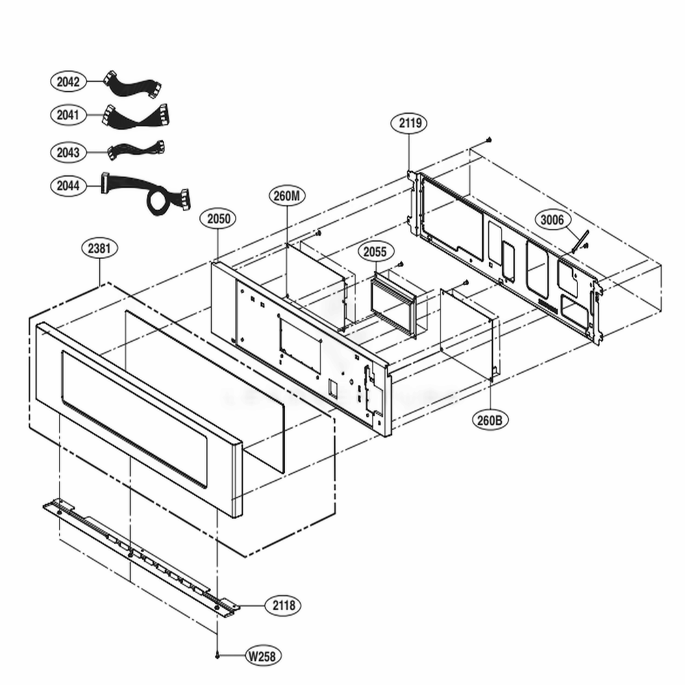 Controller Parts Diagram and Parts List for LWS3063ST AS2LLGA LG Wall Oven