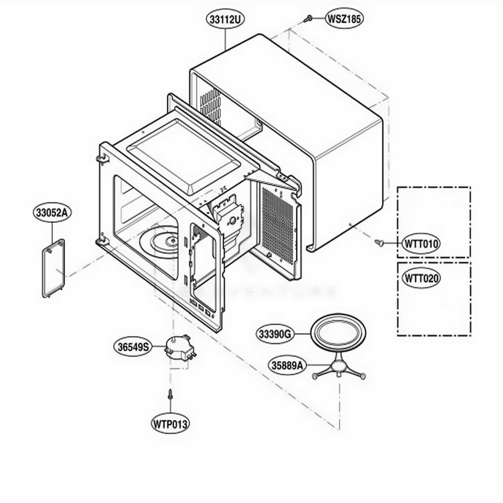 Oven Cavity Parts Diagram and Parts List for GT4175SPB CB3EWRP LG Wall Oven