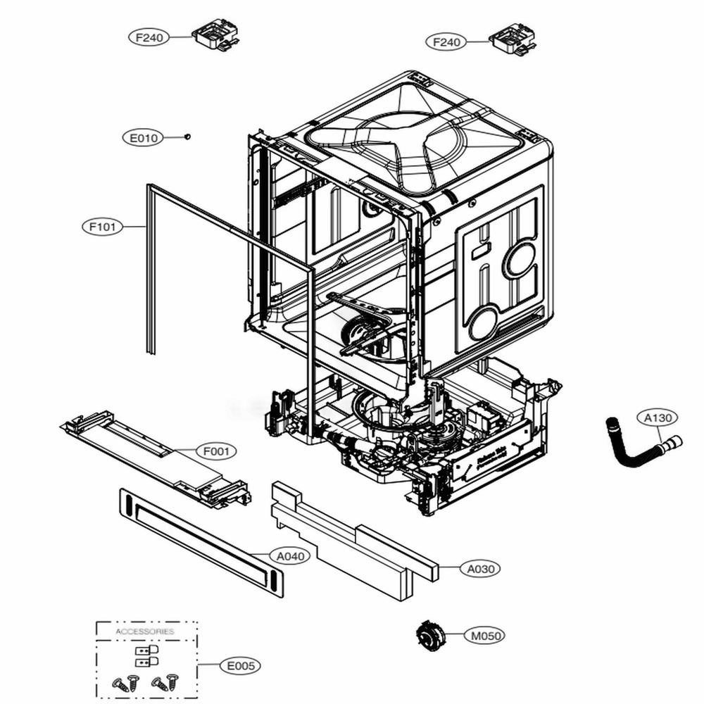 Main Diagram and Parts List for LSDT9908BD ABDESTD LG Dishwasher