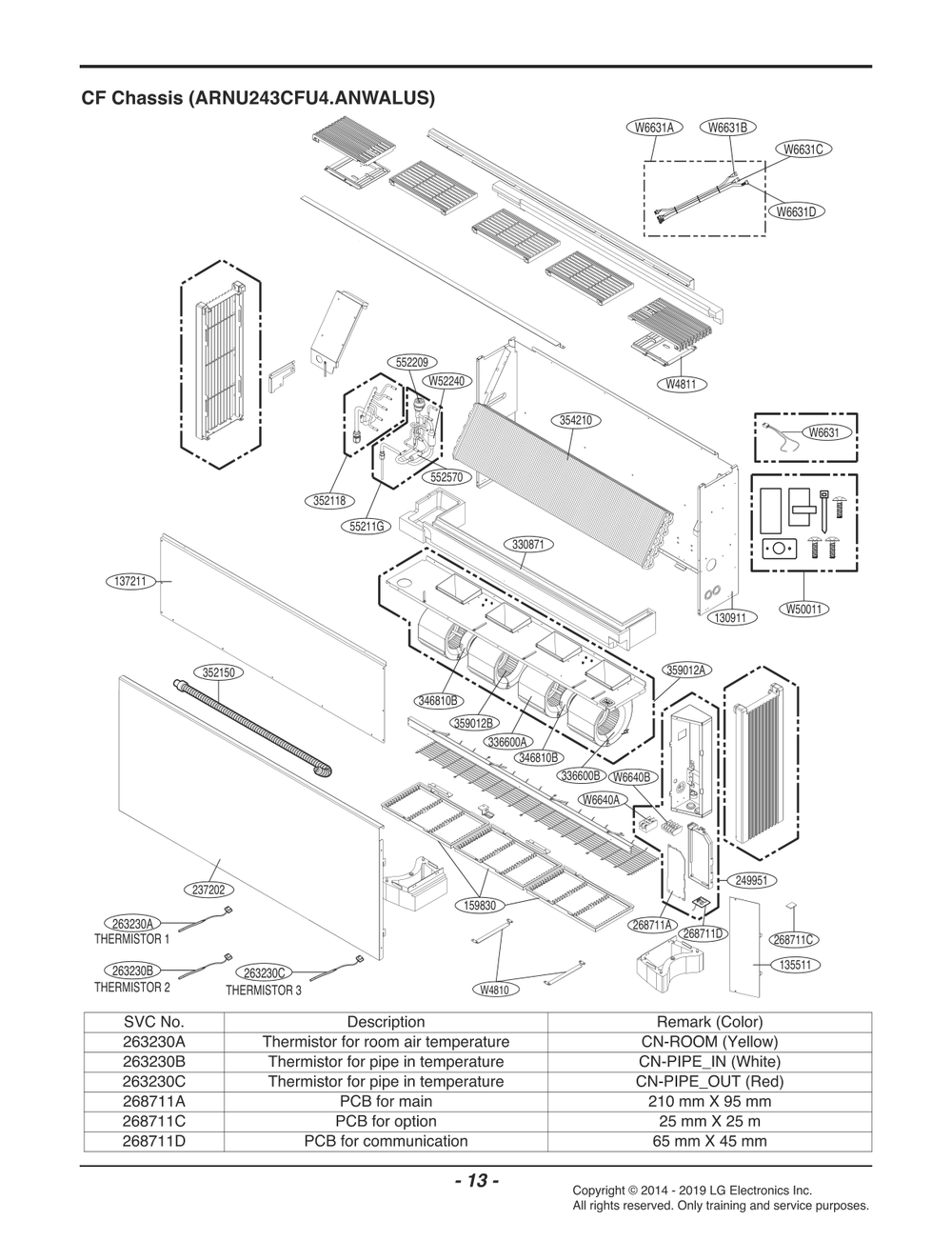 Diagram 1 Diagram and Parts List for ARNU243CFU4 ANWALUS LG Air Conditioner