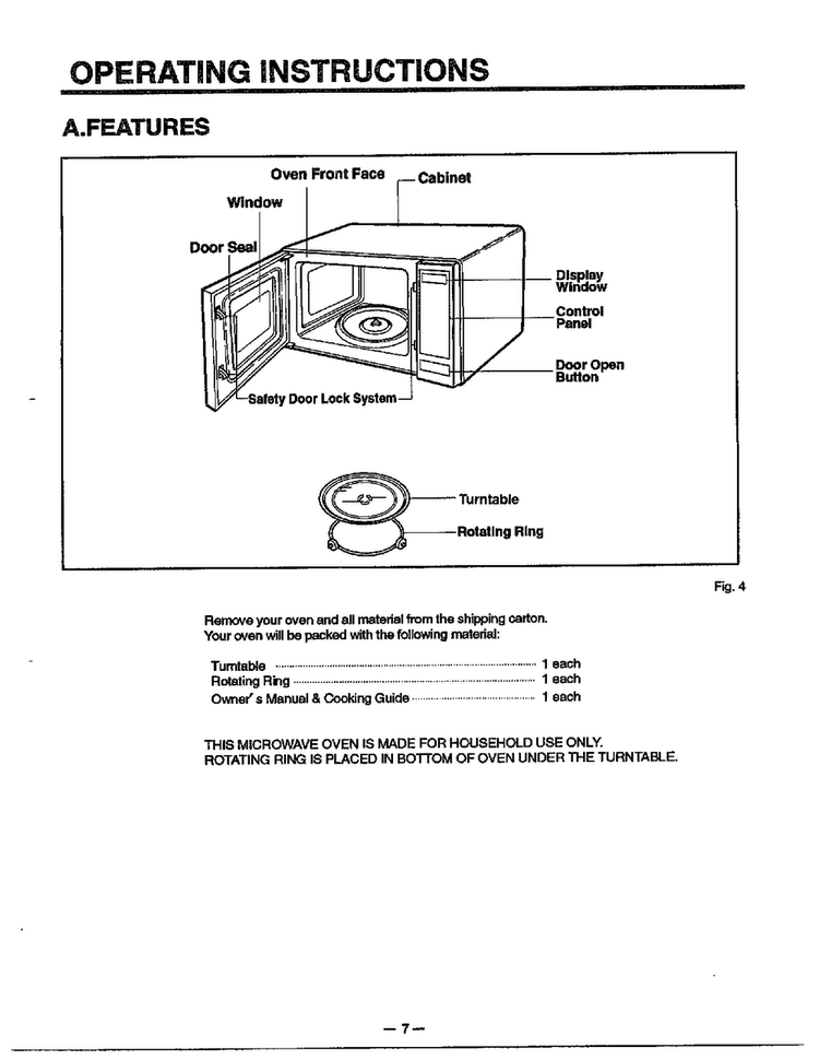 Operating Instructions Diagram and Parts List for MA-844M  LG Microwave