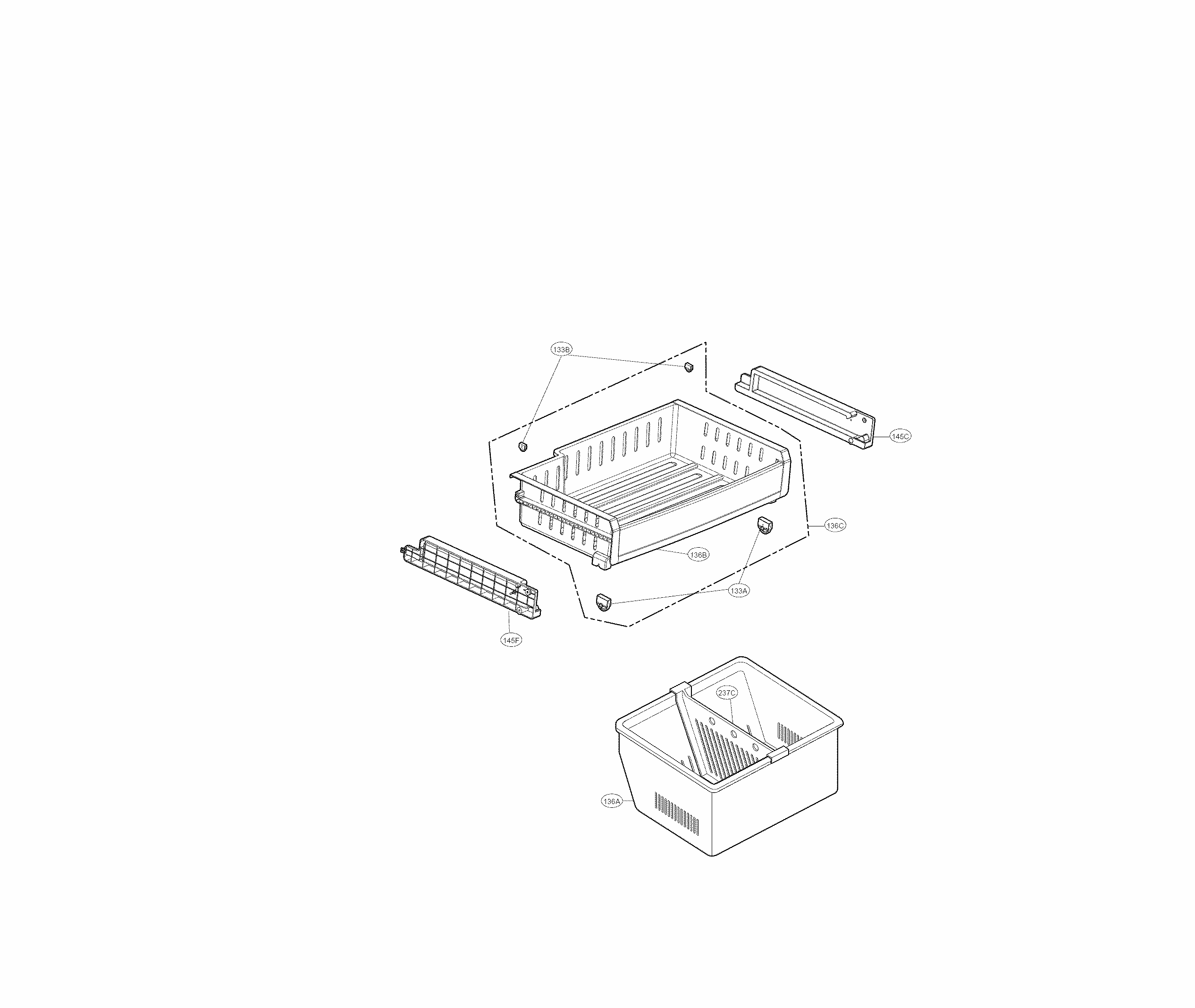 Freezer Parts Diagram and Parts List for 79570323310  Kenmore Refrigerator