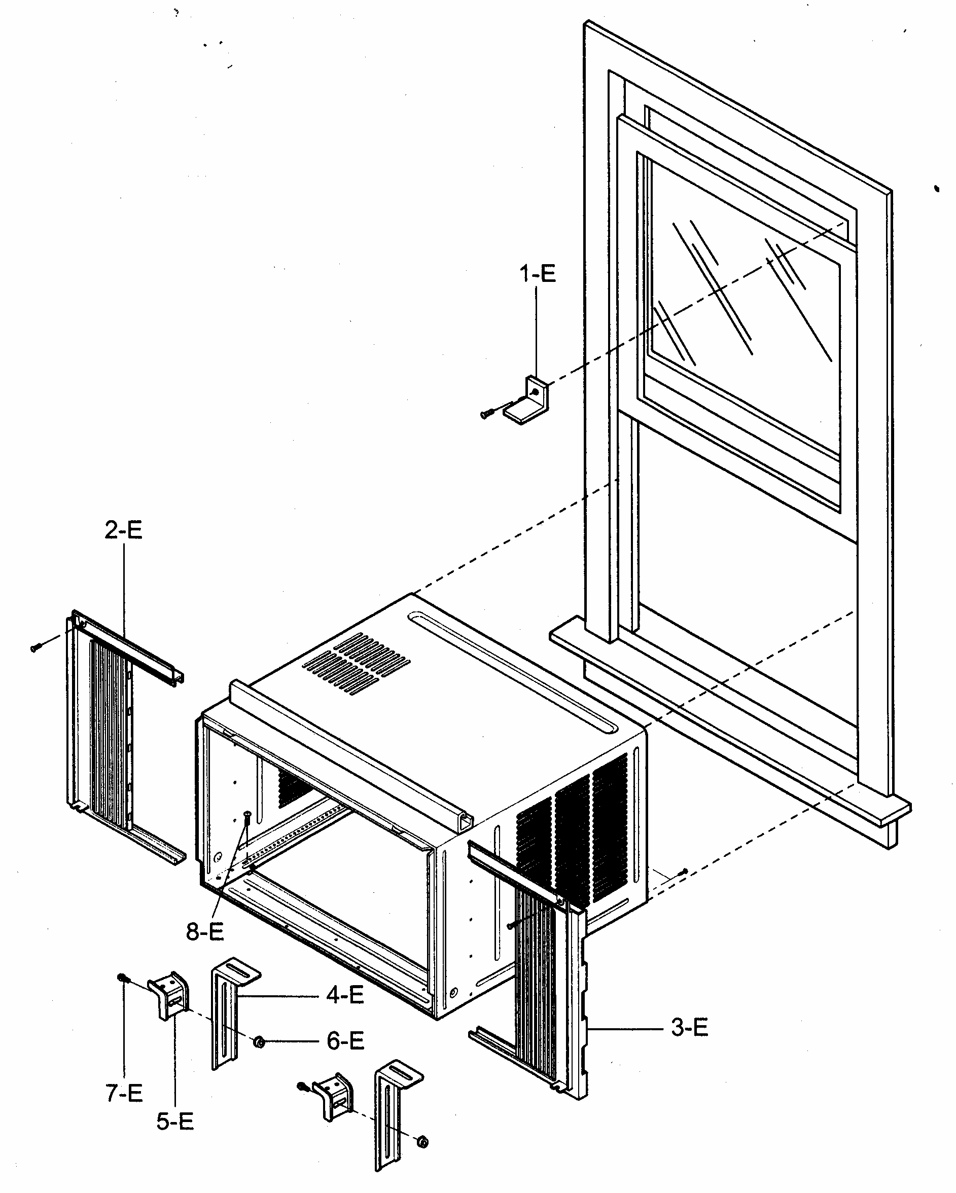 Installation Kit Assy Diagram and Parts List for 58074259400  Kenmore Air Conditioner