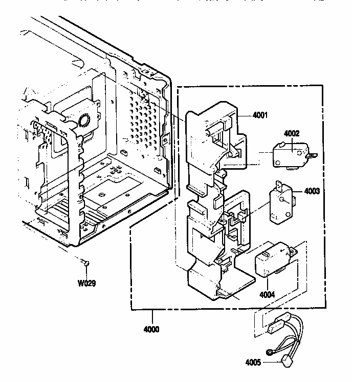 Latch Board Diagram and Parts List for 7218912091  Kenmore Microwave