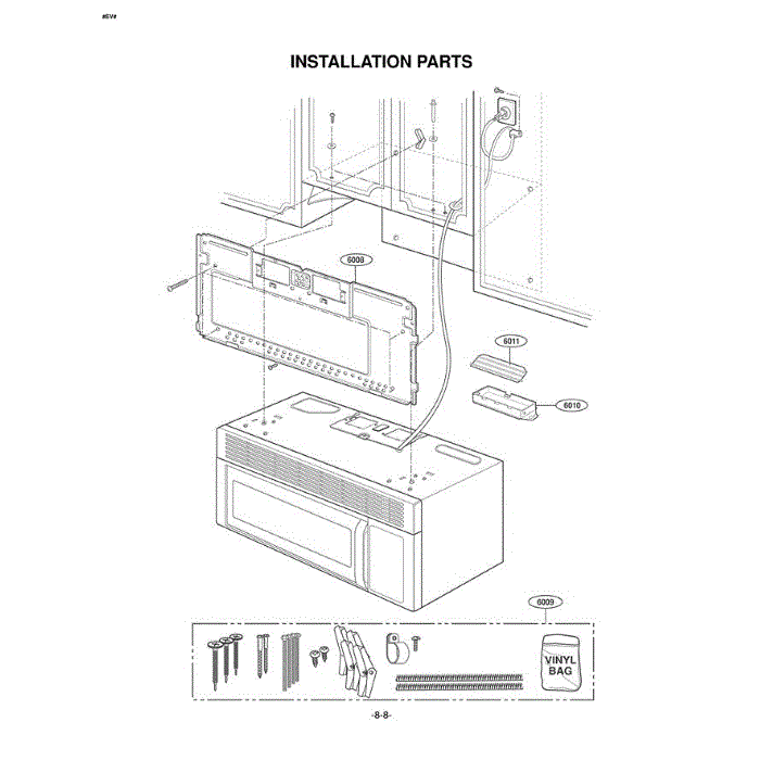 Section 3 Diagram and Parts List for MV-1501B ABKEGSE LG Microwave Oven Combo