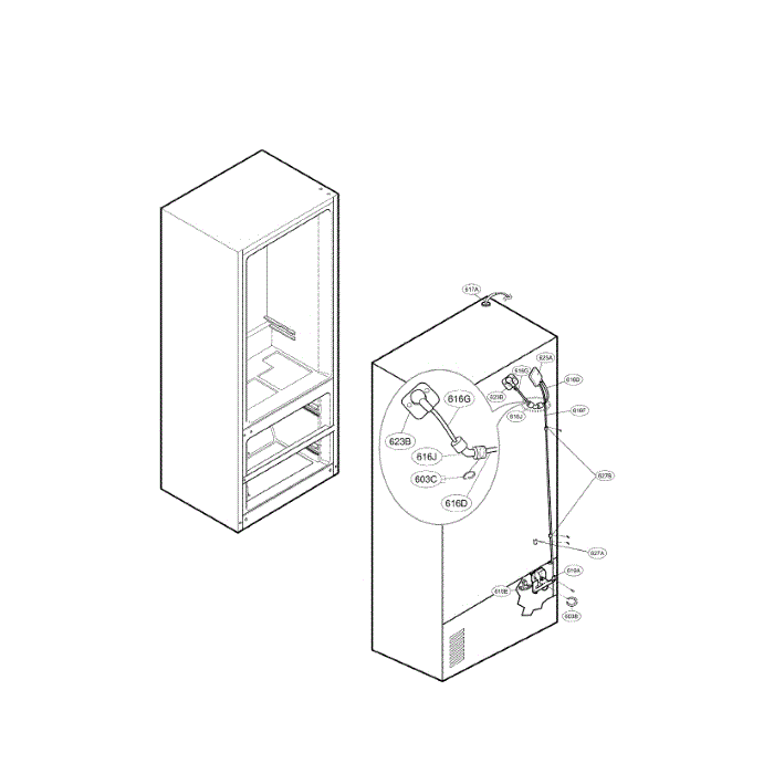 Ice And Maker Diagram and Parts List for LMX25985SW 00 LG Refrigerator