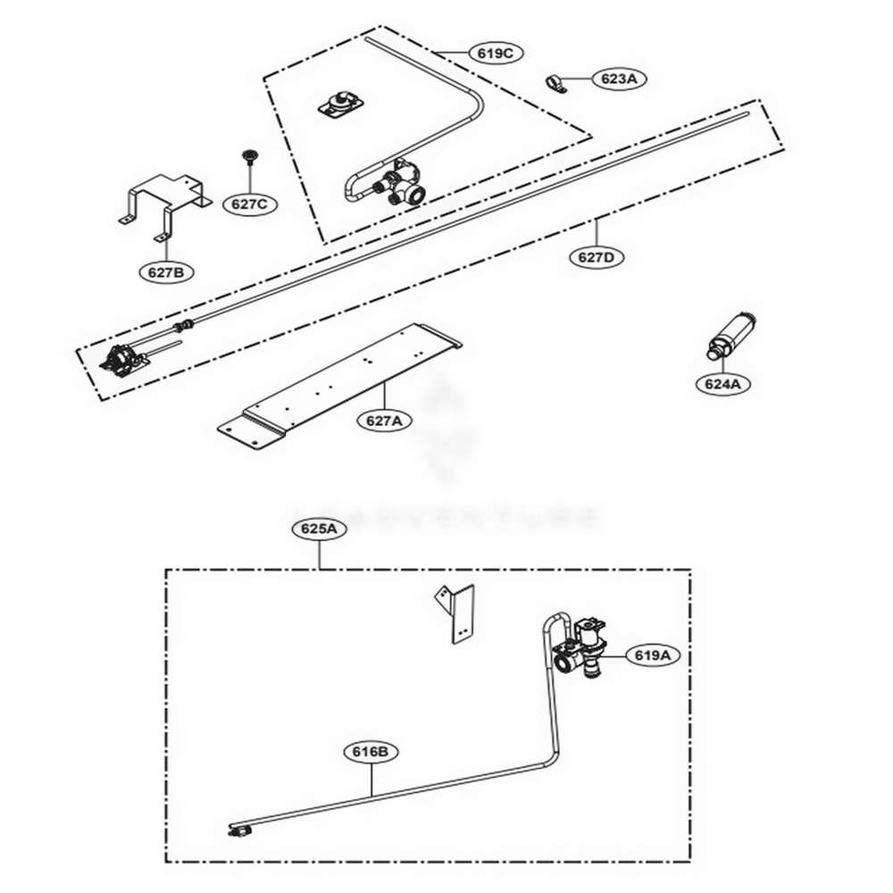 Ice Water Part Diagram and Parts List for SKSCF3001P ASWCNA0 LG Range