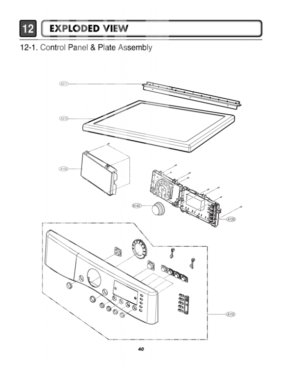 EXPLODED VIEW   Control Panel & Plate Assembly Diagram and Parts List for DLG8388WM ABWEEUS LG Dryer