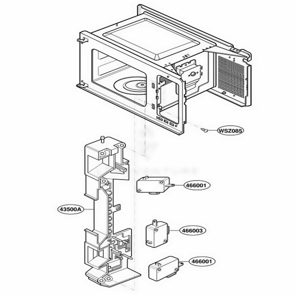 Latch Board Diagram and Parts List for CDMW14W CWHEDOM LG Range