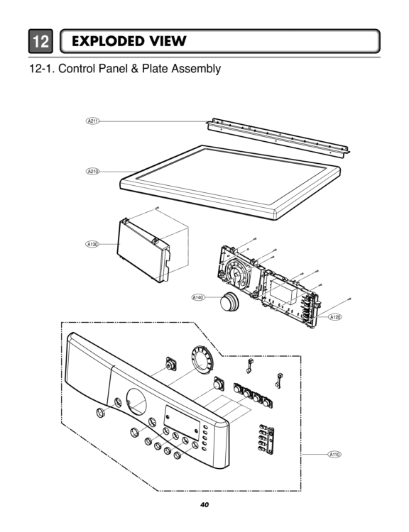 EXPLODED VIEW  Control Panel & Plate Assembly Diagram and Parts List for DLE7177WM ABWEEUS LG Dryer