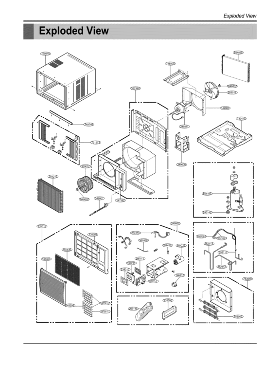 Exploded View Exploded View Diagram and Parts List for LW1812HR AWYAHDP LG Air Conditioner