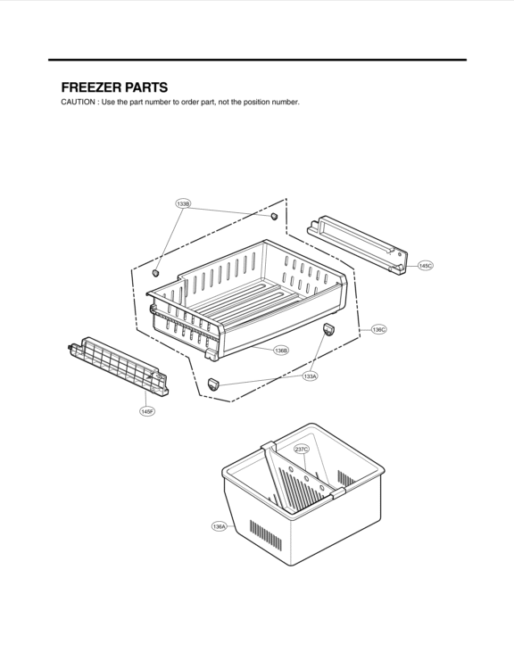 FREEZER PARTS Diagram and Parts List for LFX25974SB AWBCNA1 LG Refrigerator