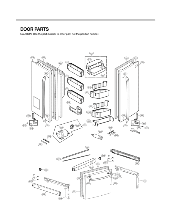 DOOR PARTS Diagram and Parts List for LFX31935ST ASTCNA0 LG Refrigerator