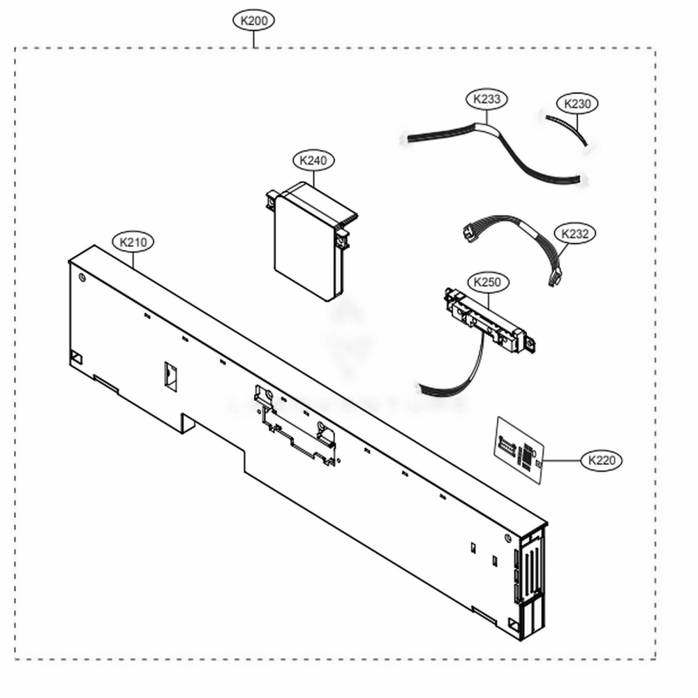 Panel Assembly Diagram and Parts List for LDT7797BD ABDEEUS LG Dishwasher