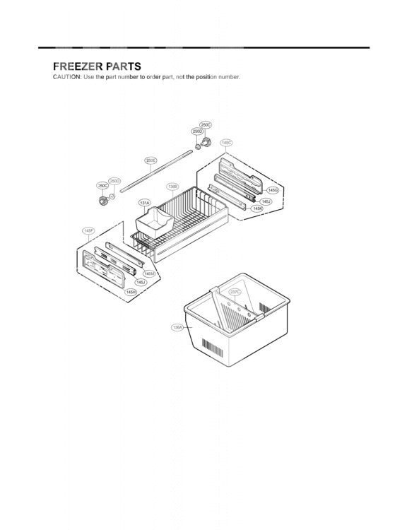 FREEZER PARTS Diagram and Parts List for LFX25960ST GR-L258SSJ LG Refrigerator
