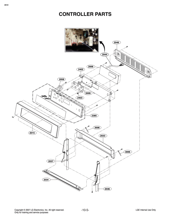 CONTROLLER PARTS Diagram and Parts List for LRE30453ST FS1LLGA LG Range