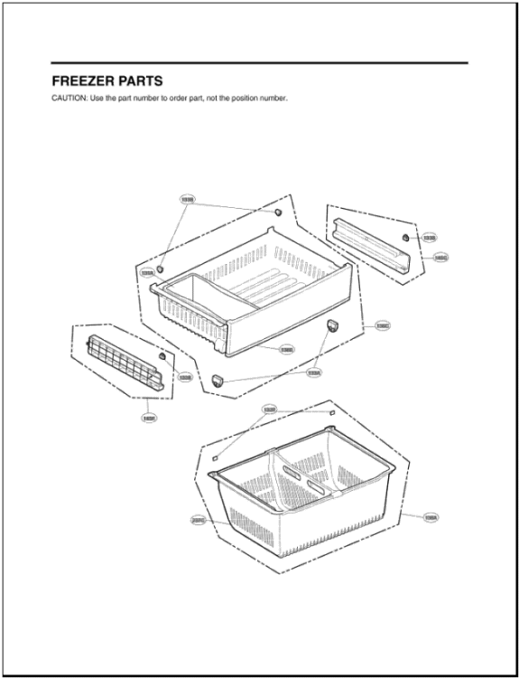 FREEZER PARTS Diagram and Parts List for LFX28968SW ASWCNA0 LG Refrigerator