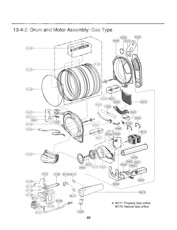 Drum and Motor Assembly Diagram and Parts List for DLGX3071W ABWEEUS LG Dryer