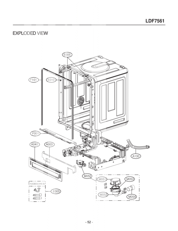 EXPLODED VIEW  ACCESSORIE S Diagram and Parts List for LDF7561ST ASTEEUS LG Dishwasher