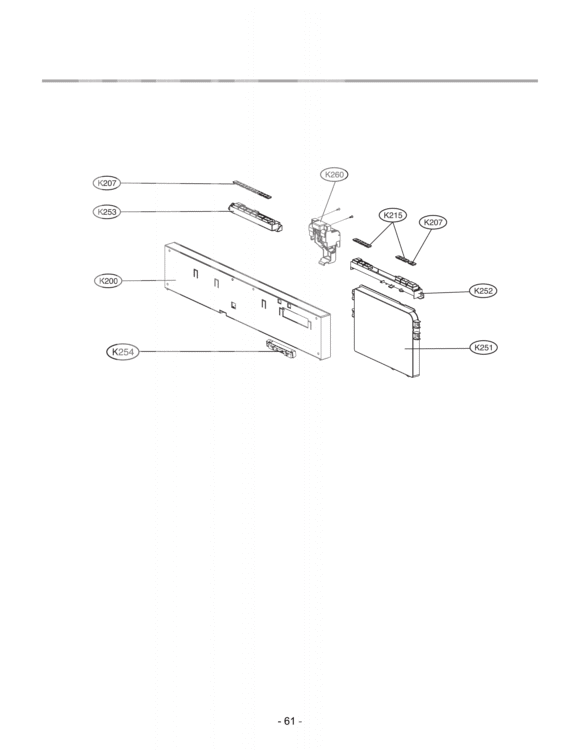 EXPLODED VIEW  PANEL ASSEMBLY Diagram and Parts List for LDF7551ST ASTEEUS LG Dishwasher