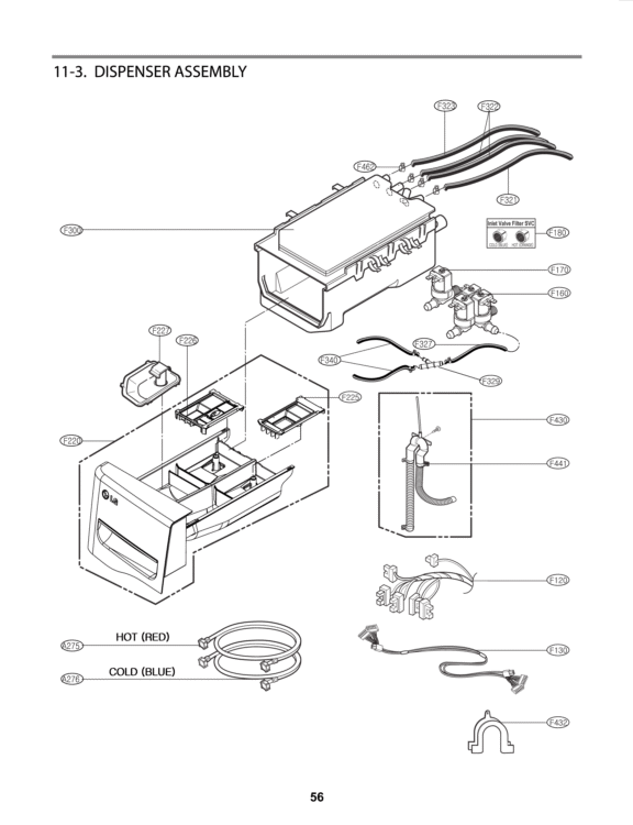 Inlet Valve Filter SVC Diagram and Parts List for WM8000HVA ASSEEUS LG Washer