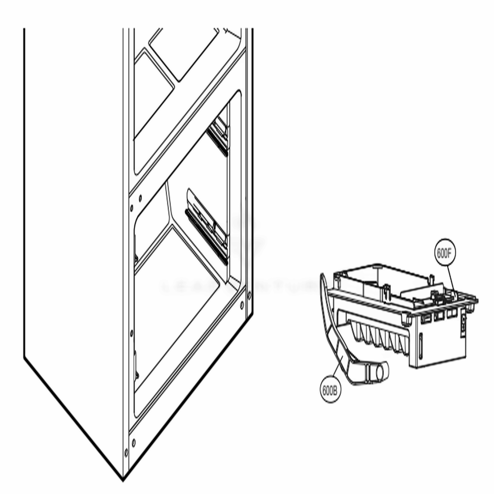 Ice Maker And Ice Bin Parts Diagram and Parts List for LFCS31626S ASTCNA2 LG Refrigerator