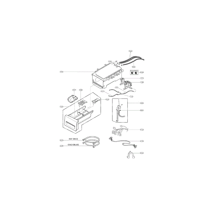 Dispenser Assembly Diagram and Parts List for WM3070HRA 00 LG Washer