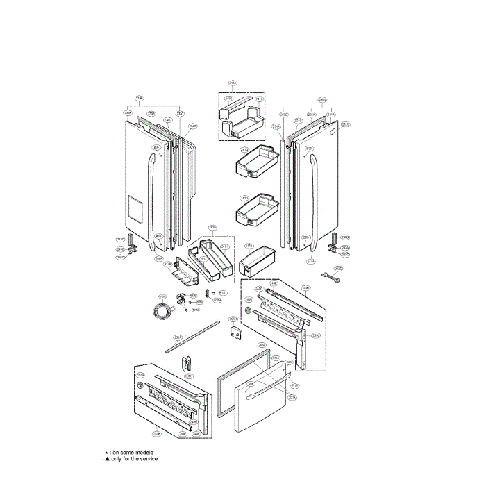 Door Diagram and Parts List for LFX21975ST 00 LG Refrigerator