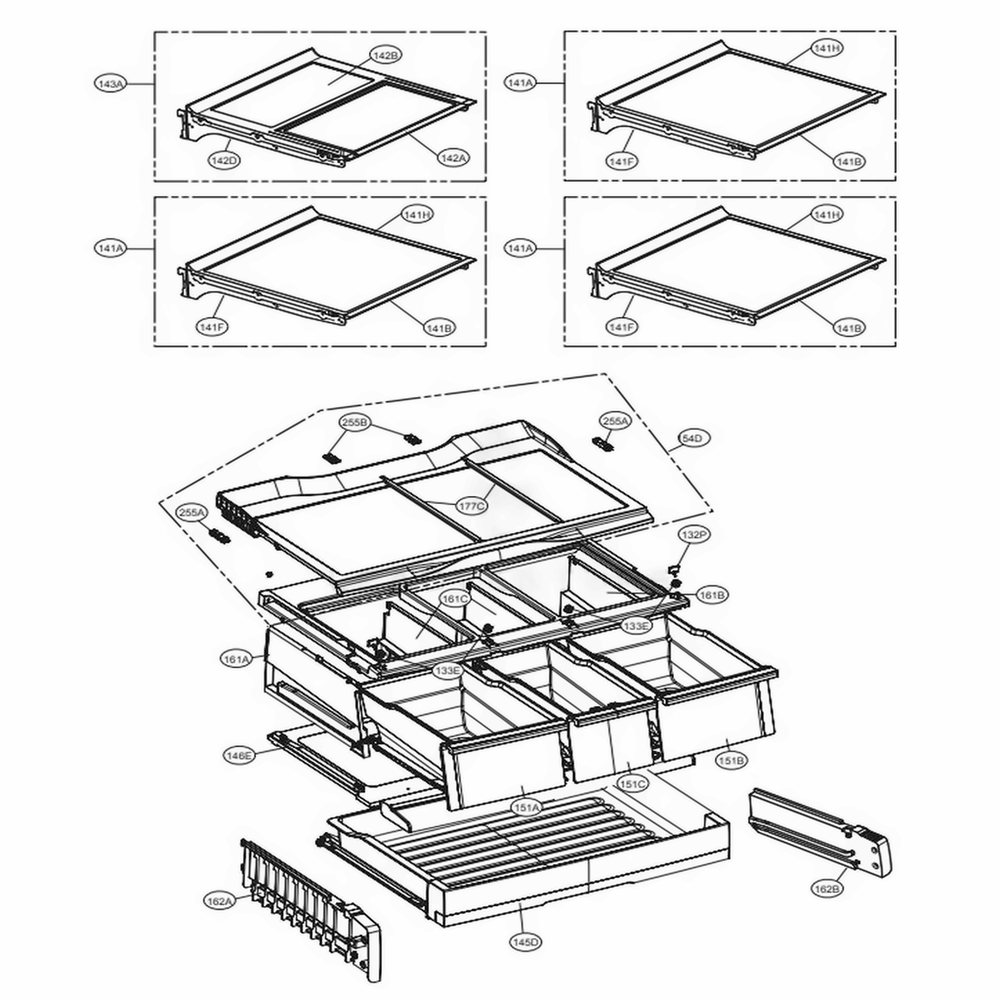 Refrigerator Parts Diagram and Parts List for LFXS30766S ASTCNA1 LG Refrigerator