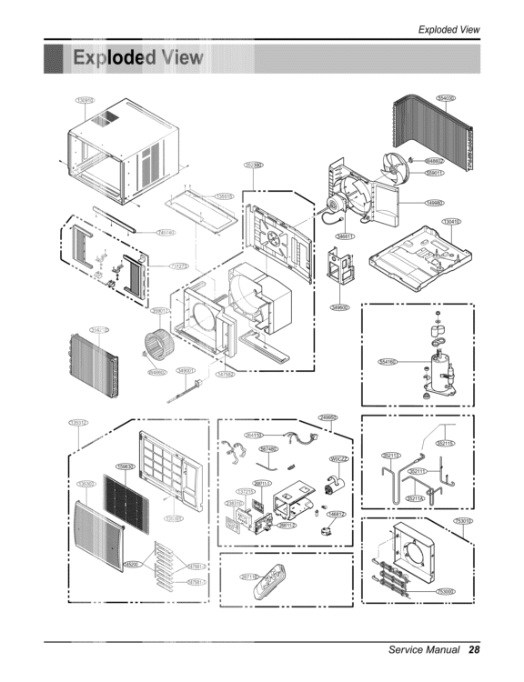 Service Manual  Exploded View Exploded View Diagram and Parts List for LW2410HR AWYAHDP LG Air Conditioner