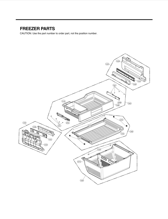 FREEZER PARTS Diagram and Parts List for LFX31945ST ASTCNA1 LG Refrigerator