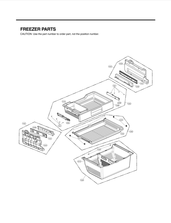FREEZER PARTS Diagram and Parts List for LFX31925SW ASWCNA1 LG Refrigerator
