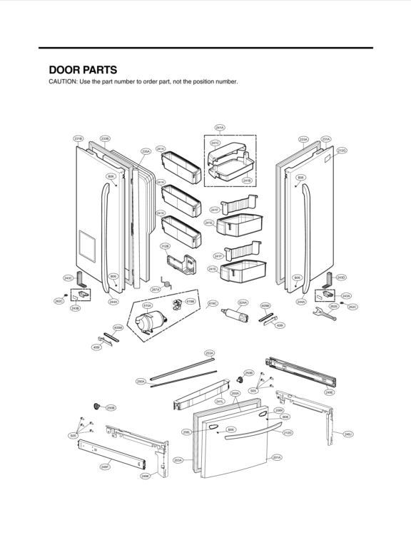 DOOR PARTS Diagram and Parts List for LFX25991ST ASTCNA1 LG Refrigerator