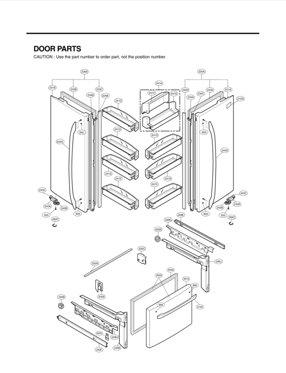DOOR PARTS Diagram and Parts List for LFC21776ST LFC21776ST /03 LG Refrigerator