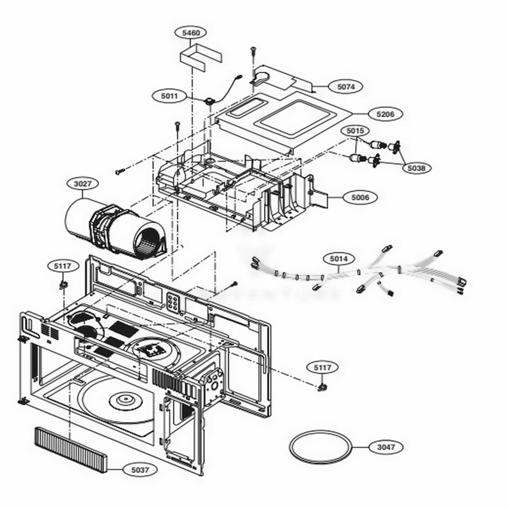 Interior Parts 2 Diagram and Parts List for 85064 CBSESEA LG Range