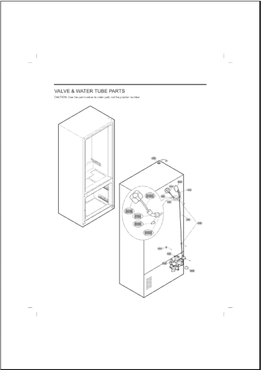 VALVE & WATER TUBE PARTS Diagram and Parts List for 48231784412 ASWCNA1 LG Refrigerator