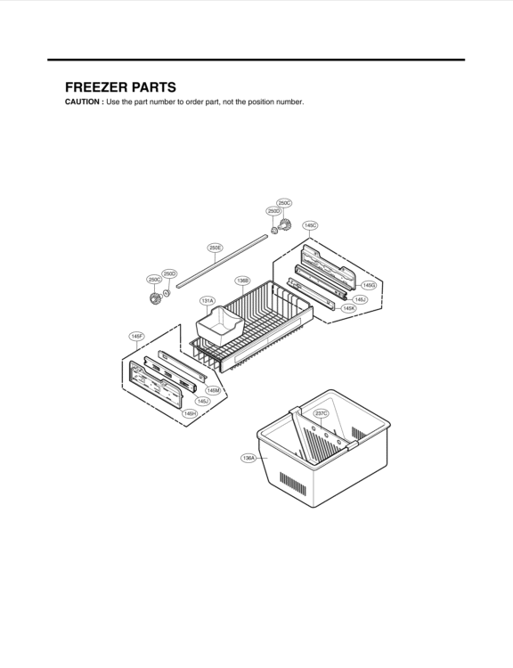 FREEZER PARTS Diagram and Parts List for LFX21976ST ASTCNA4 LG Refrigerator