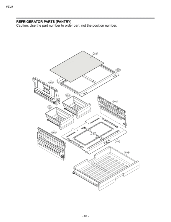 REFRIGERATOR PARTS PANTRY Diagram and Parts List for LFC20770SB AWBCNA1 LG Refrigerator