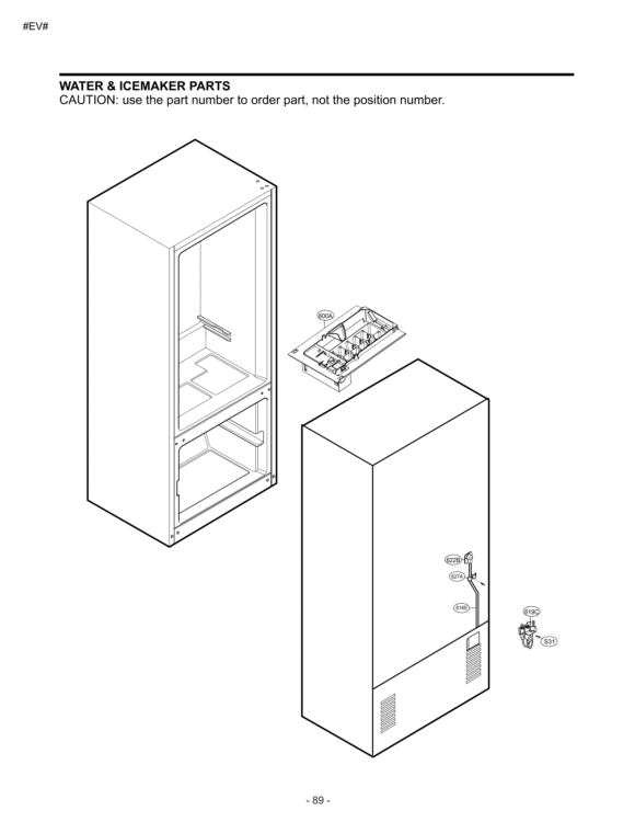 WATER & ICEMAKER PARTS Diagram and Parts List for LFC20770SB AWBCNA1 LG Refrigerator